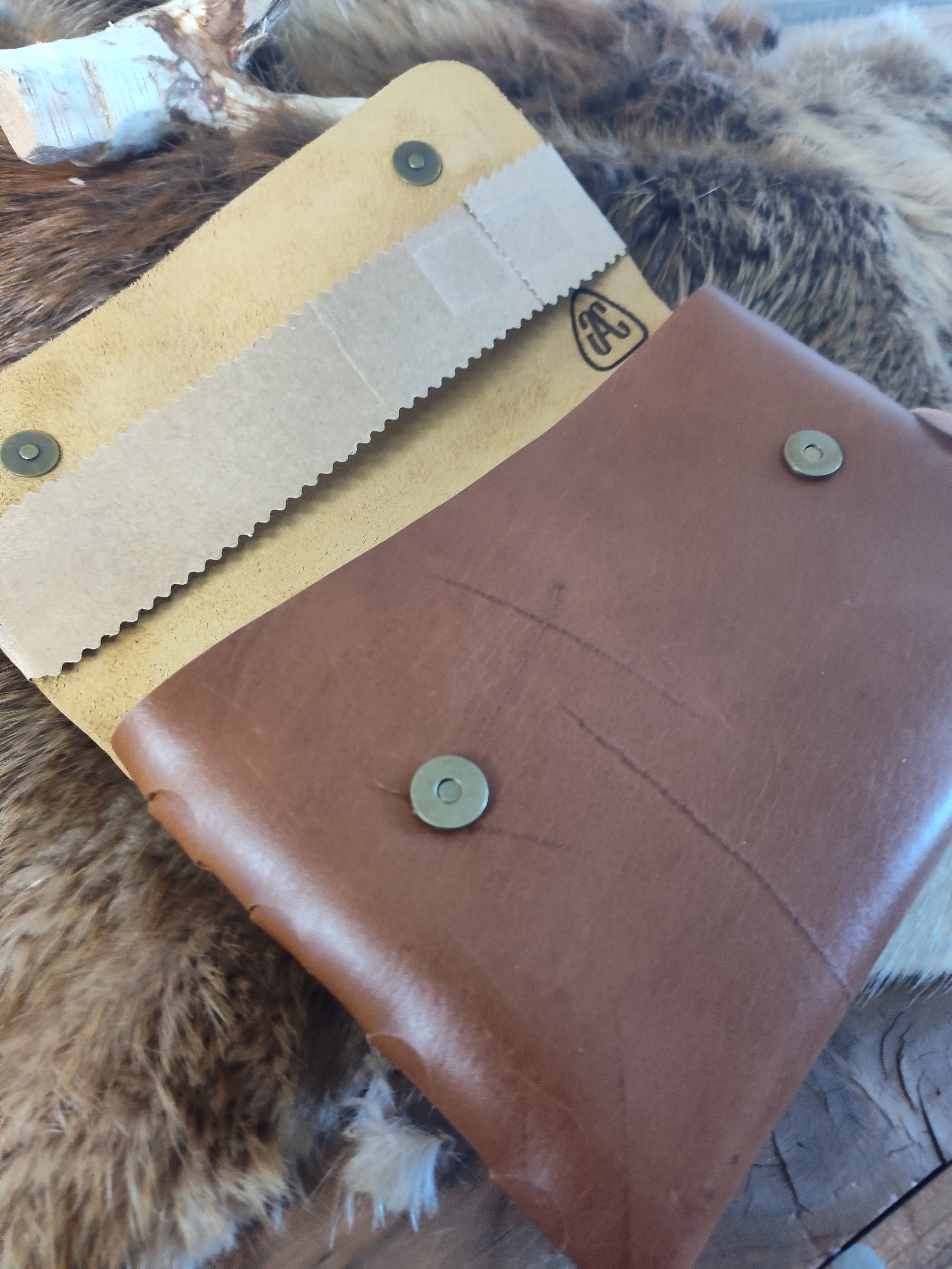Brown leather Clutch