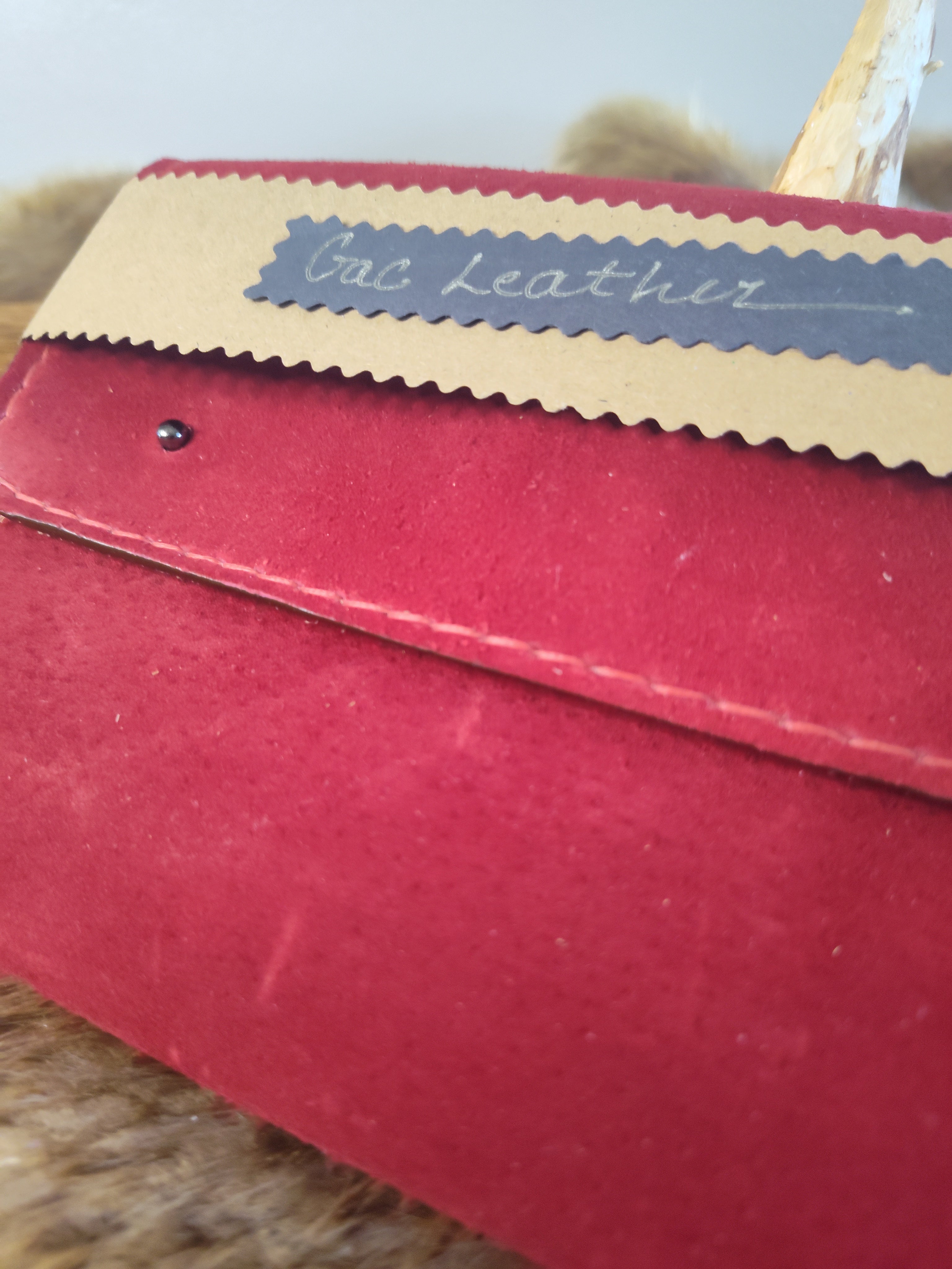 Red Suede Leather Clutch