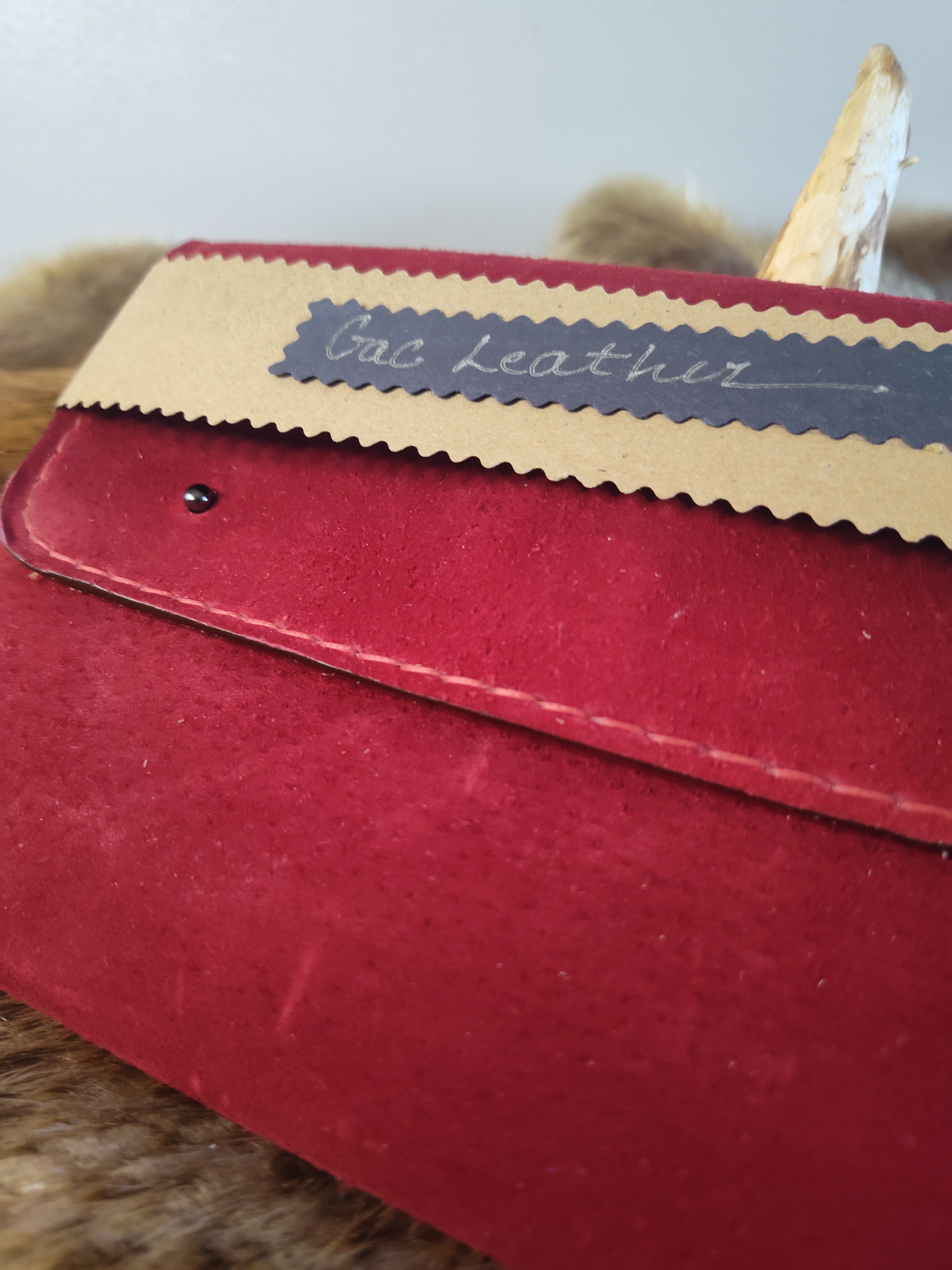 Red Suede Leather Clutch