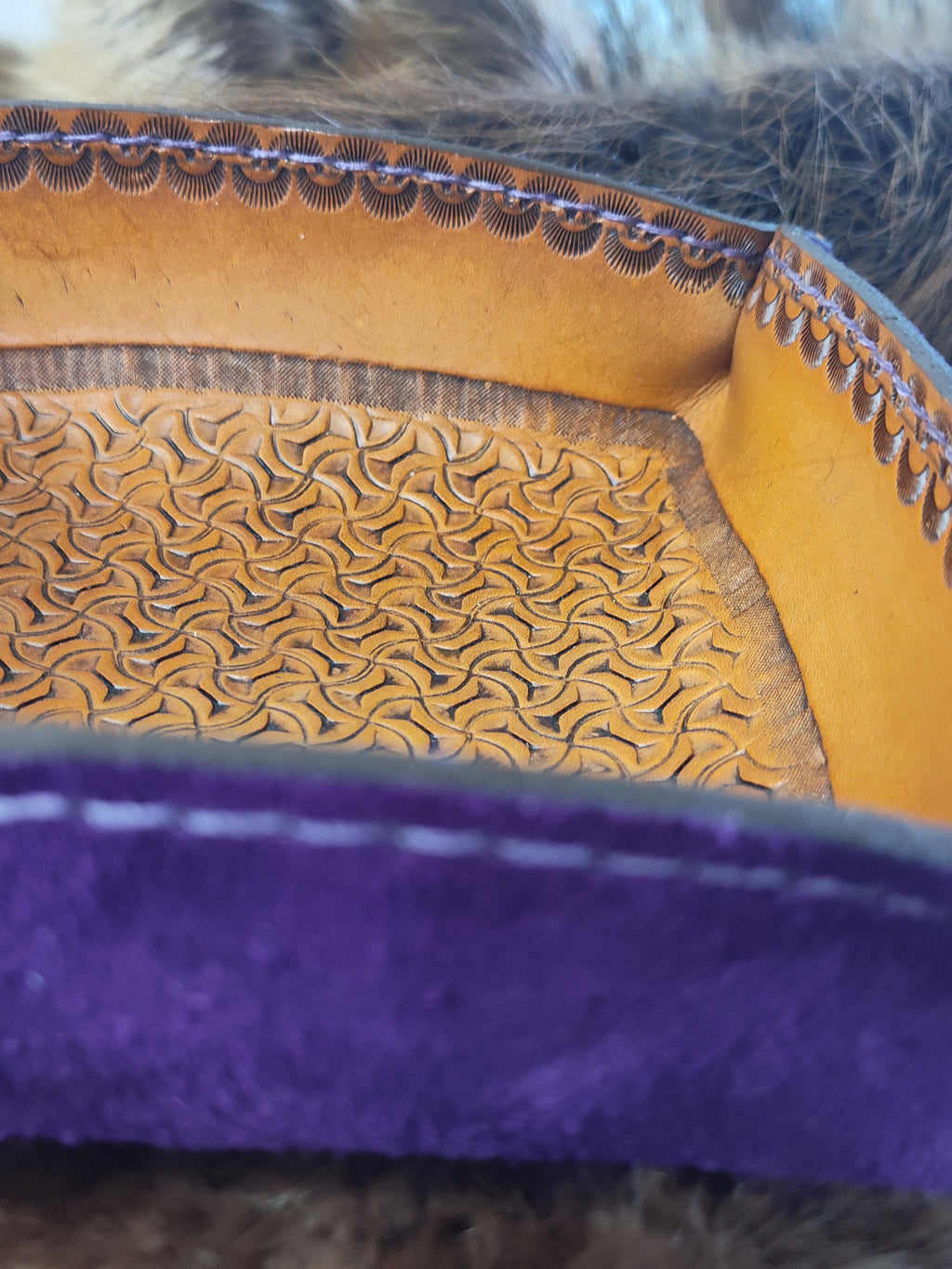 Purple Hand tooled Valet Tray