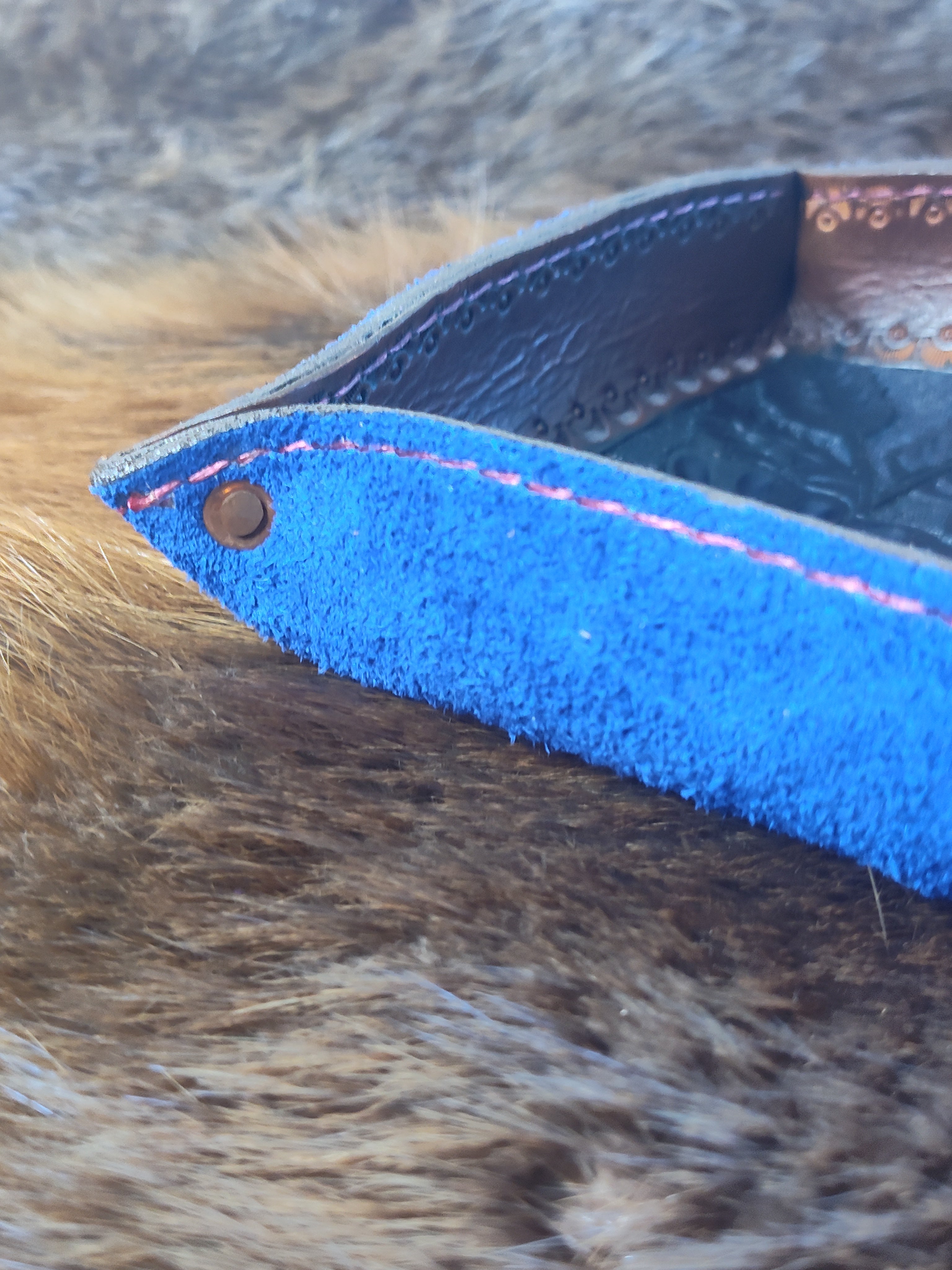 Hand tooled Blue Valet Tray