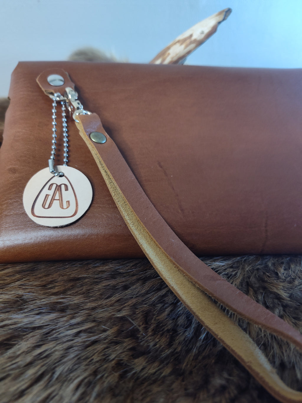 Brown leather Clutch