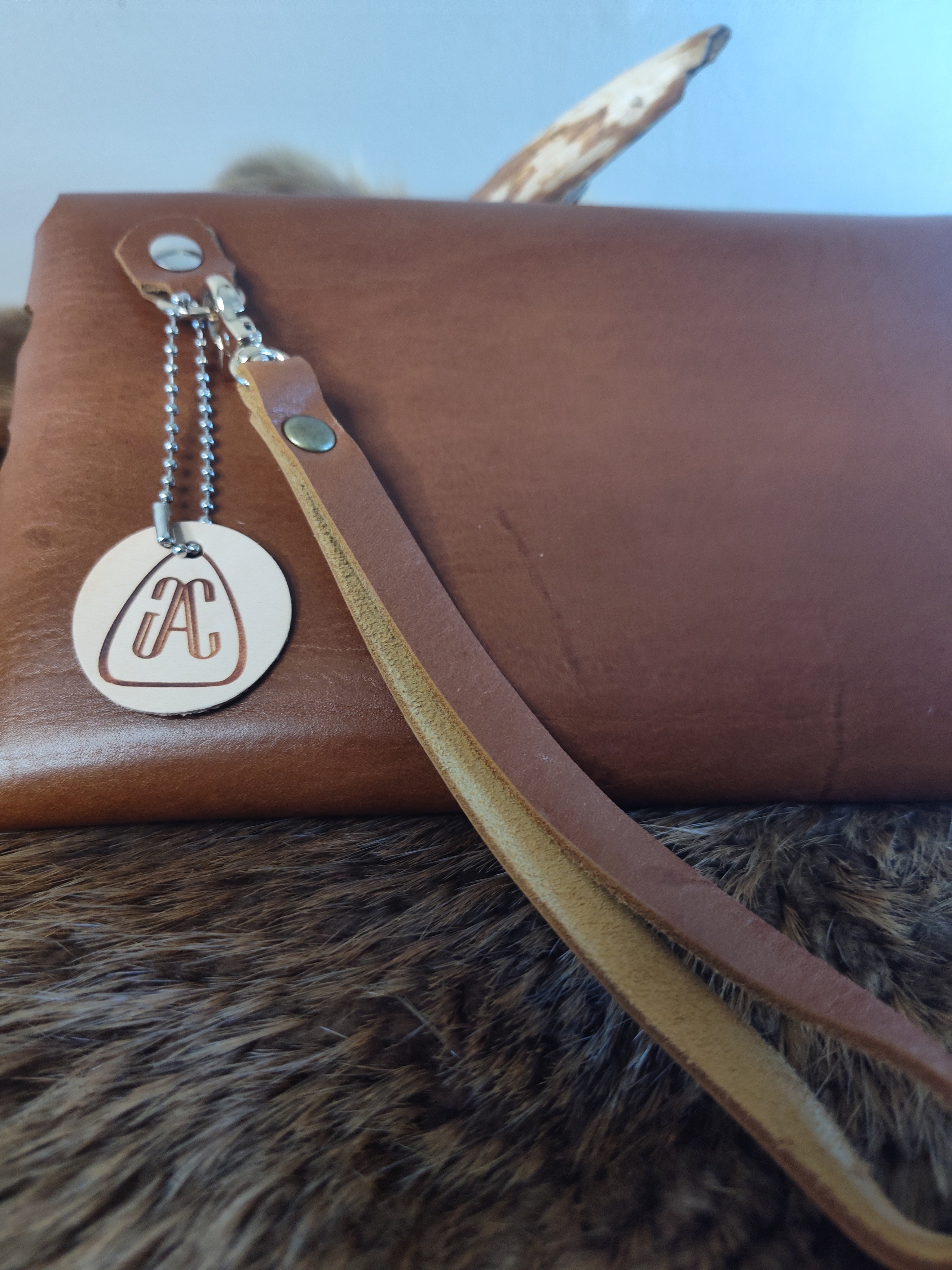 Brown leather Clutch