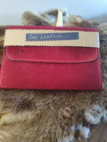 Red Suede Leather Clutch