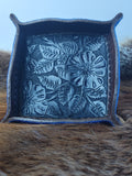 Hand tooled Blue Valet Tray