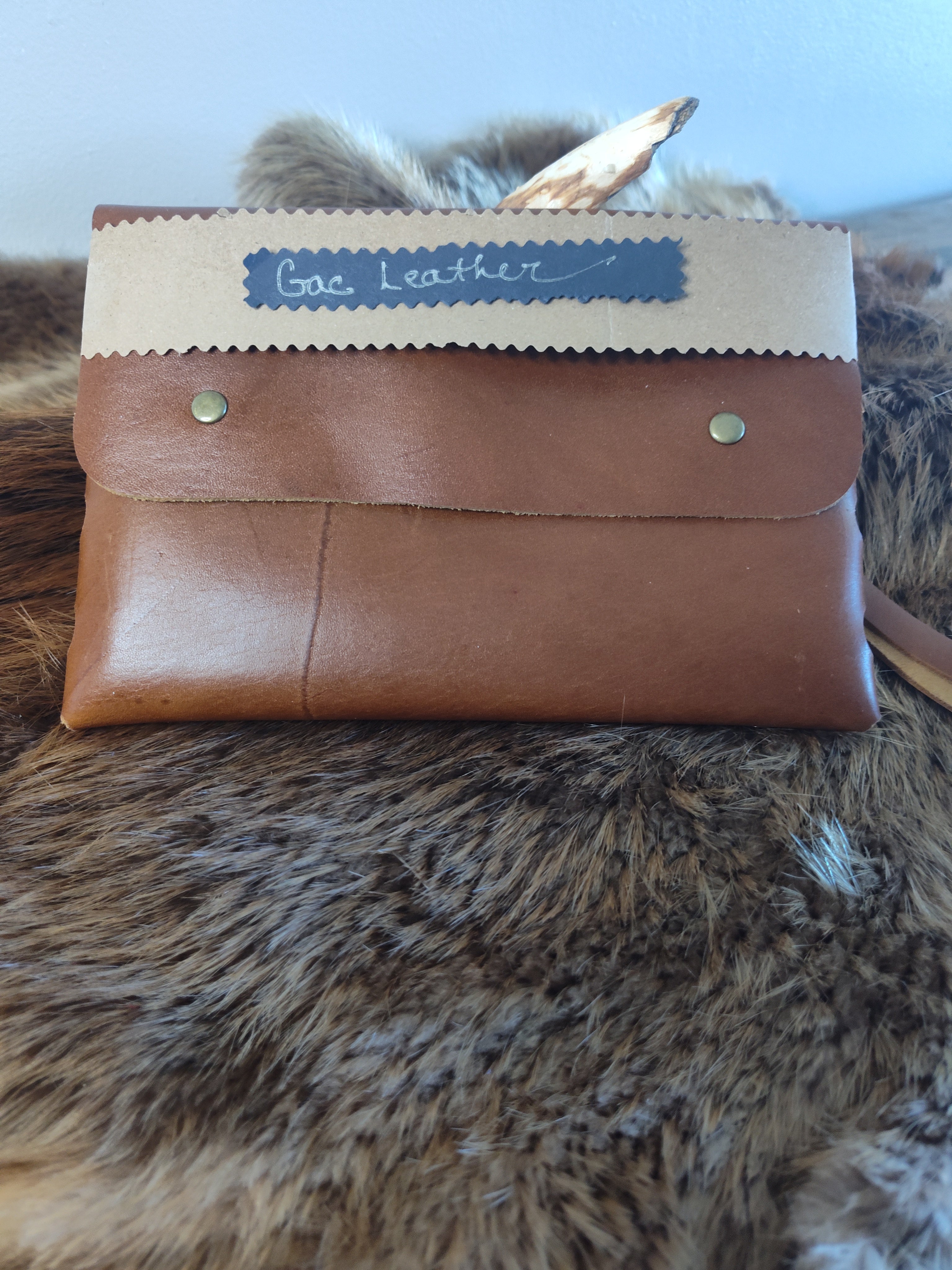 Brown leather Clutch