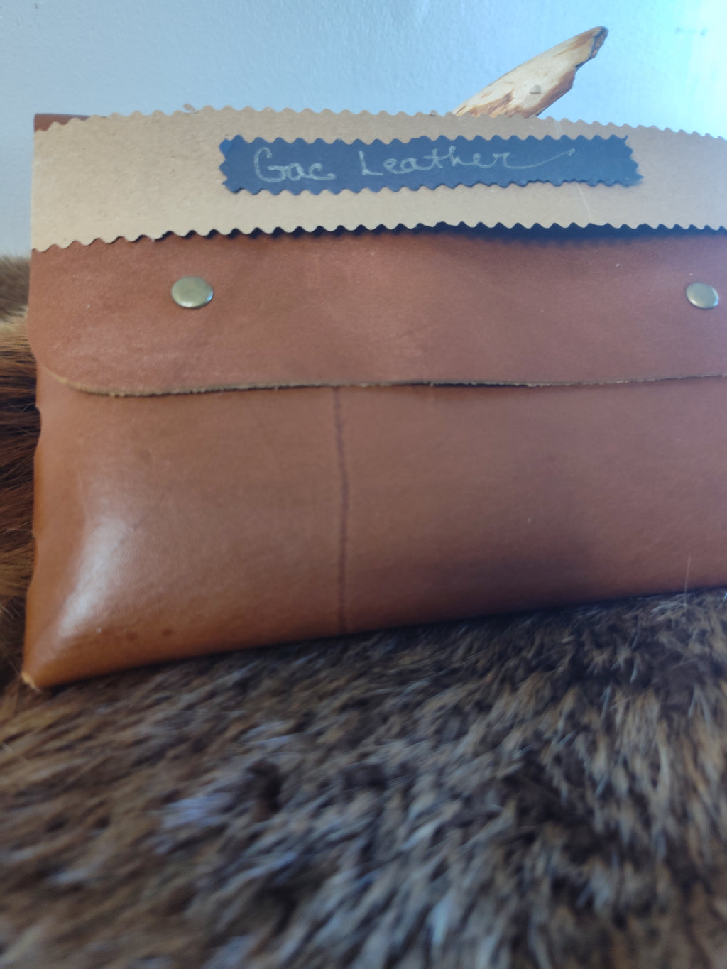 Brown leather Clutch