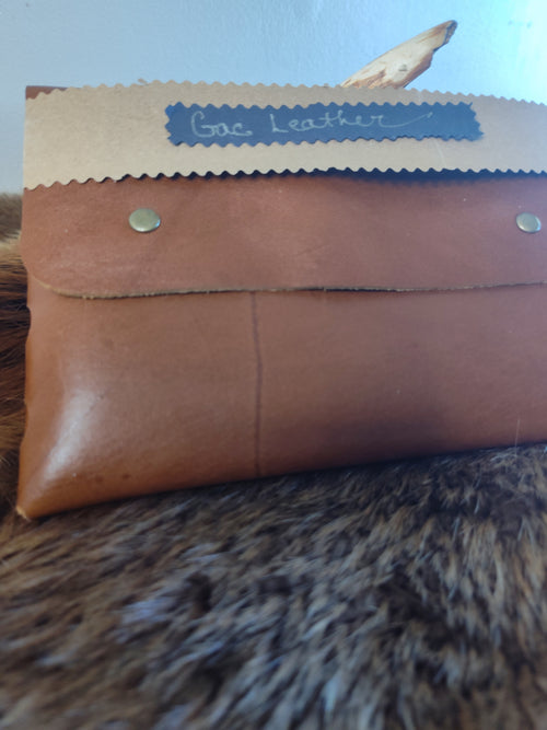 Brown leather Clutch