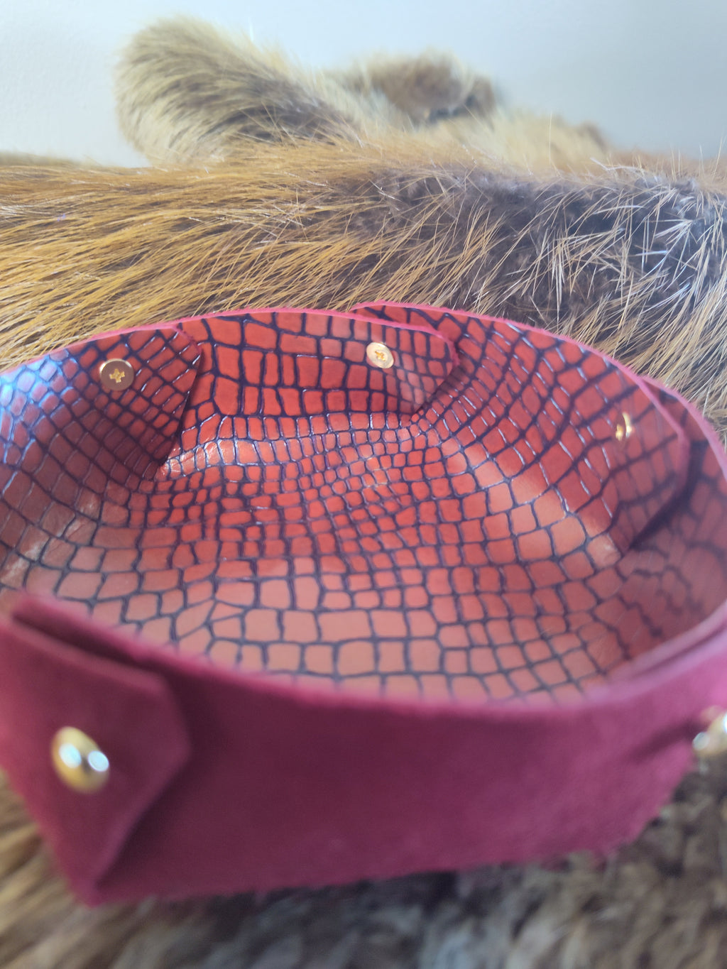 Red Alligator Valet Tray