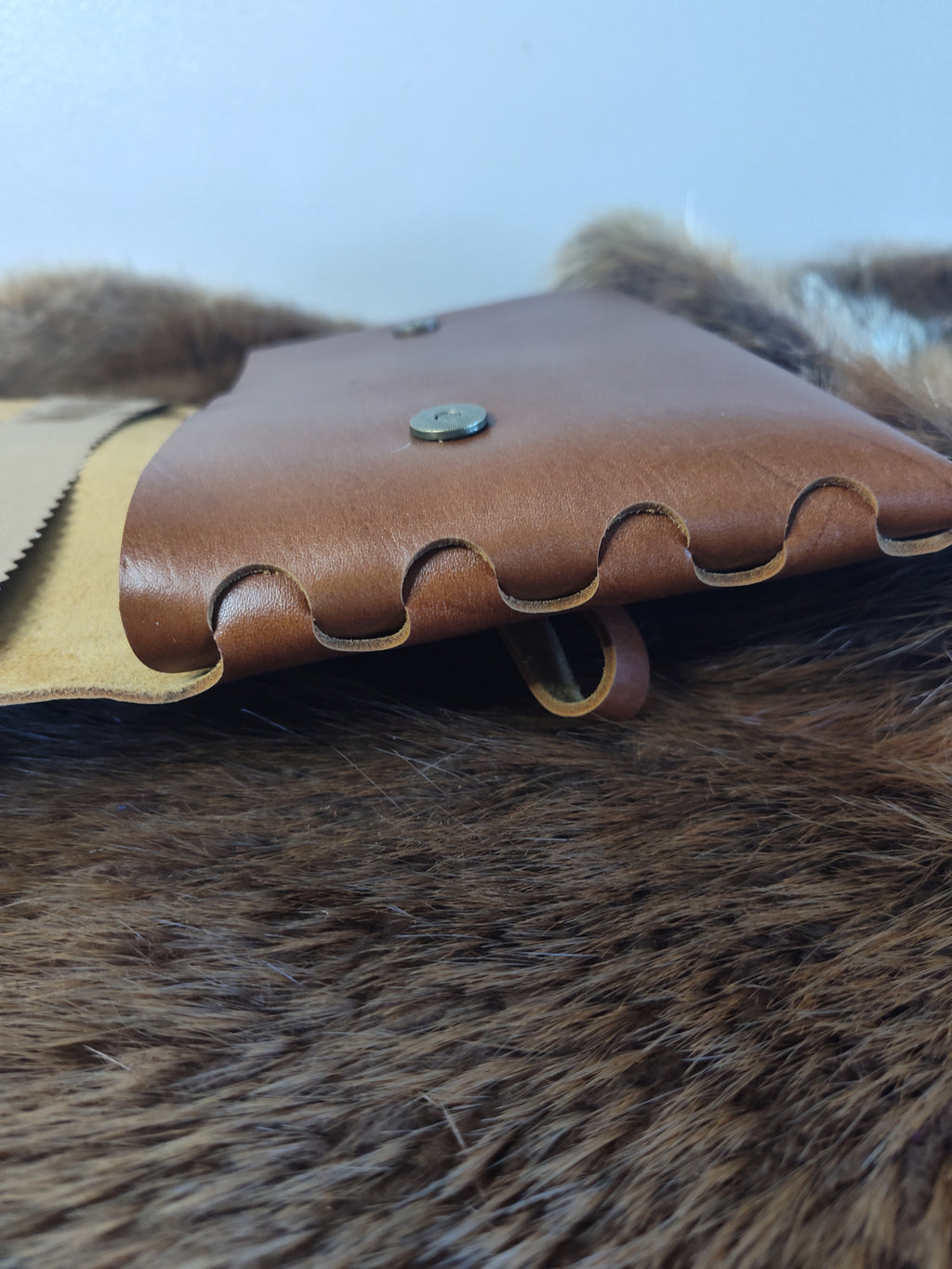 Brown leather Clutch