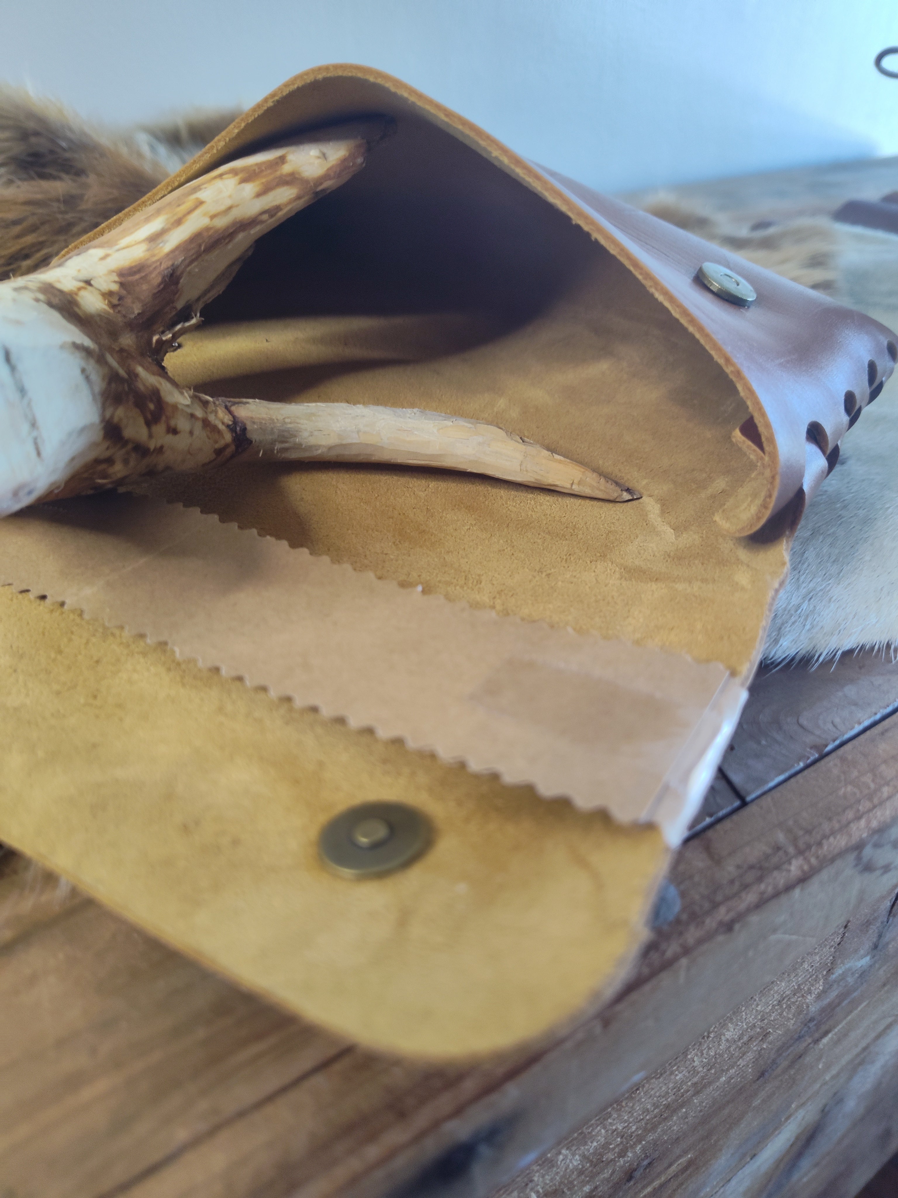 Brown leather Clutch