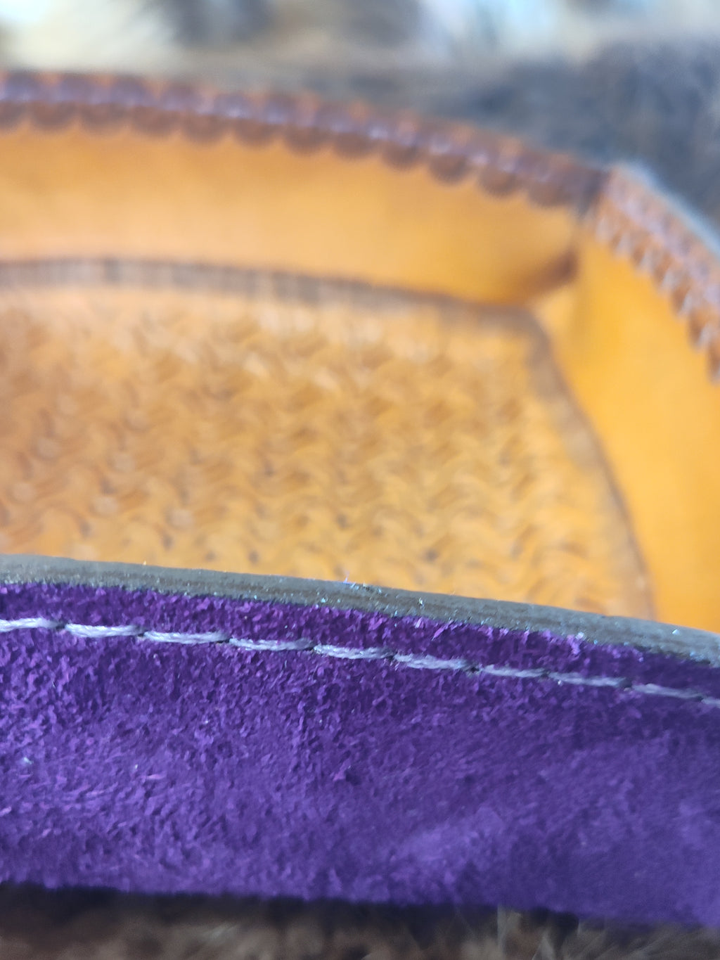 Purple Hand tooled Valet Tray